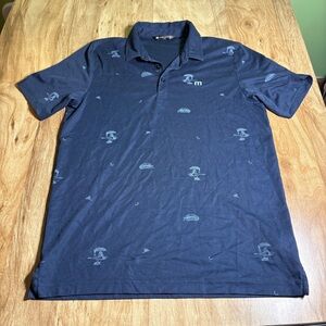 Travis Mathew Beach Creature Blue Short Sleeve Golf Shirt Polo Mens Size Large